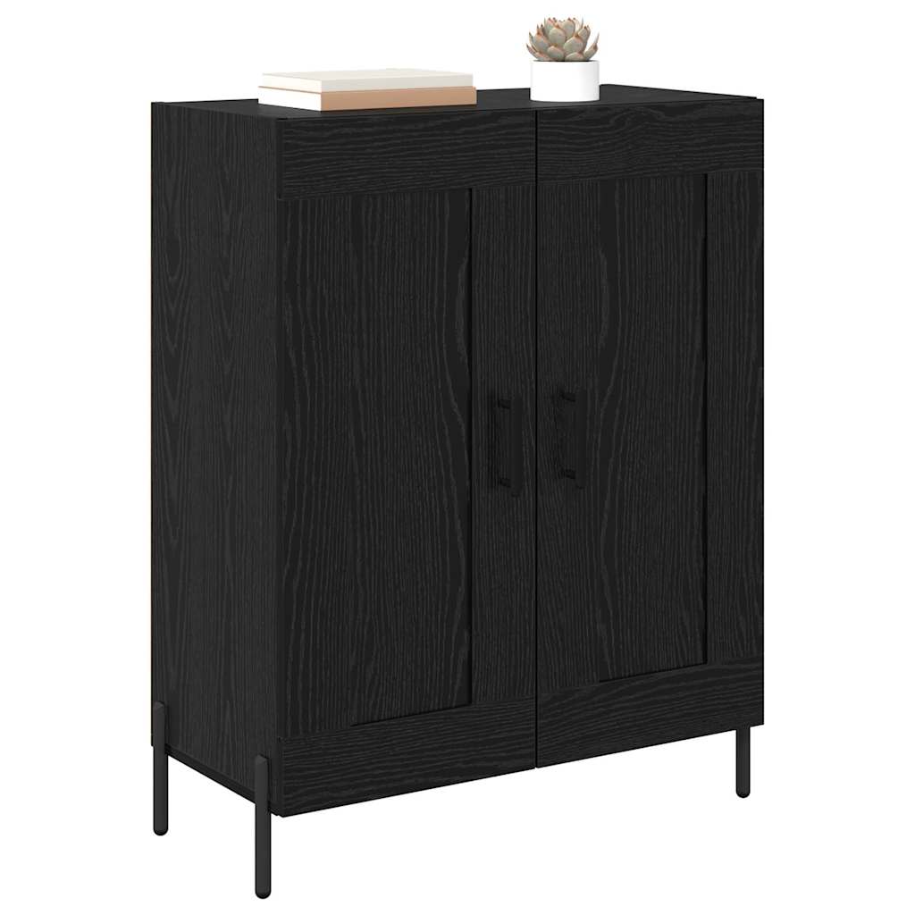 Sideboard Black Oak 69.5 x 34 x 90 cm Engineered Wood and Iron