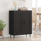 Sideboard Black Oak 69.5 x 34 x 90 cm Engineered Wood and Iron