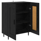 Sideboard Black Oak 69.5 x 34 x 90 cm Engineered Wood and Iron