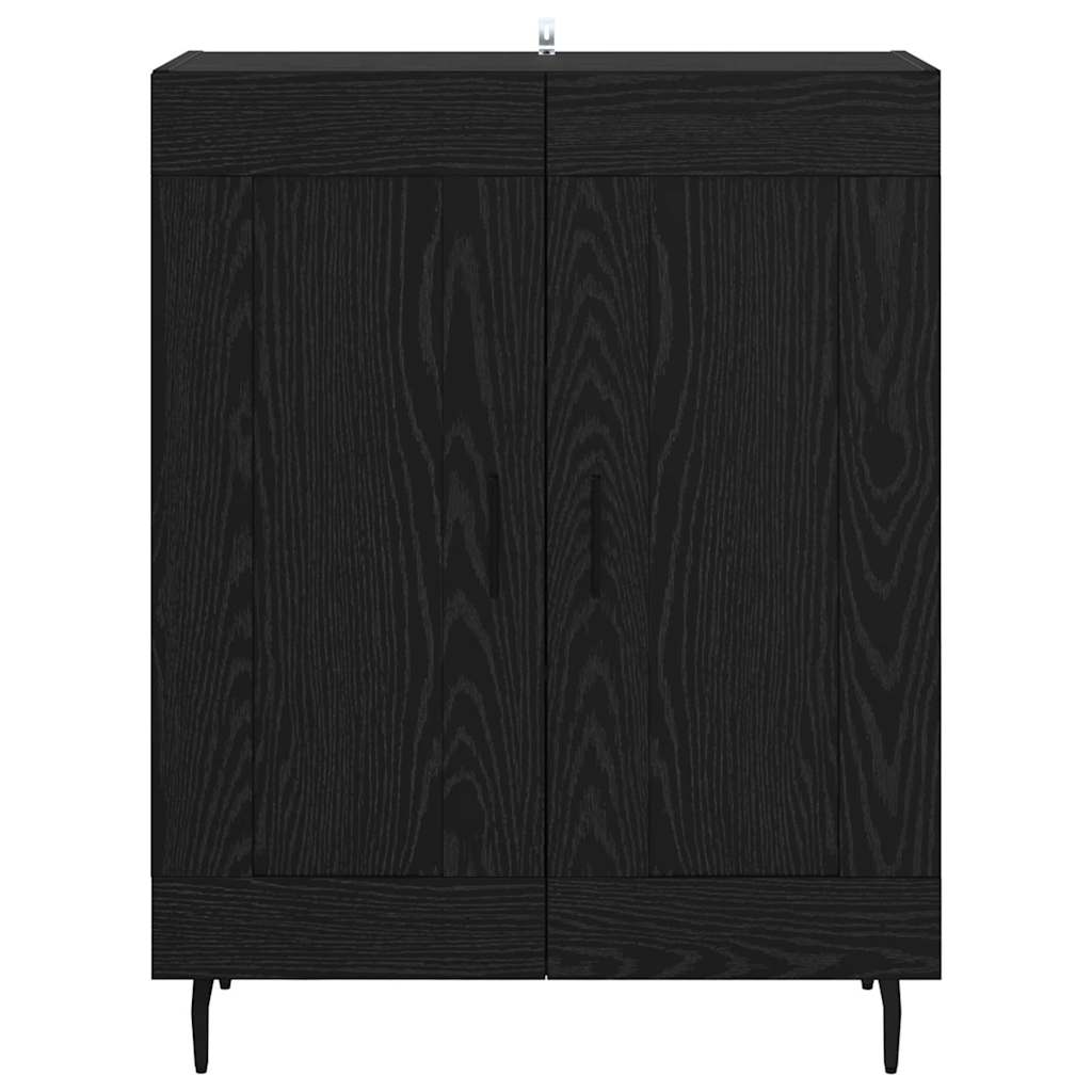 Sideboard Black Oak 69.5 x 34 x 90 cm Engineered Wood and Iron