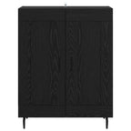 Sideboard Black Oak 69.5 x 34 x 90 cm Engineered Wood and Iron