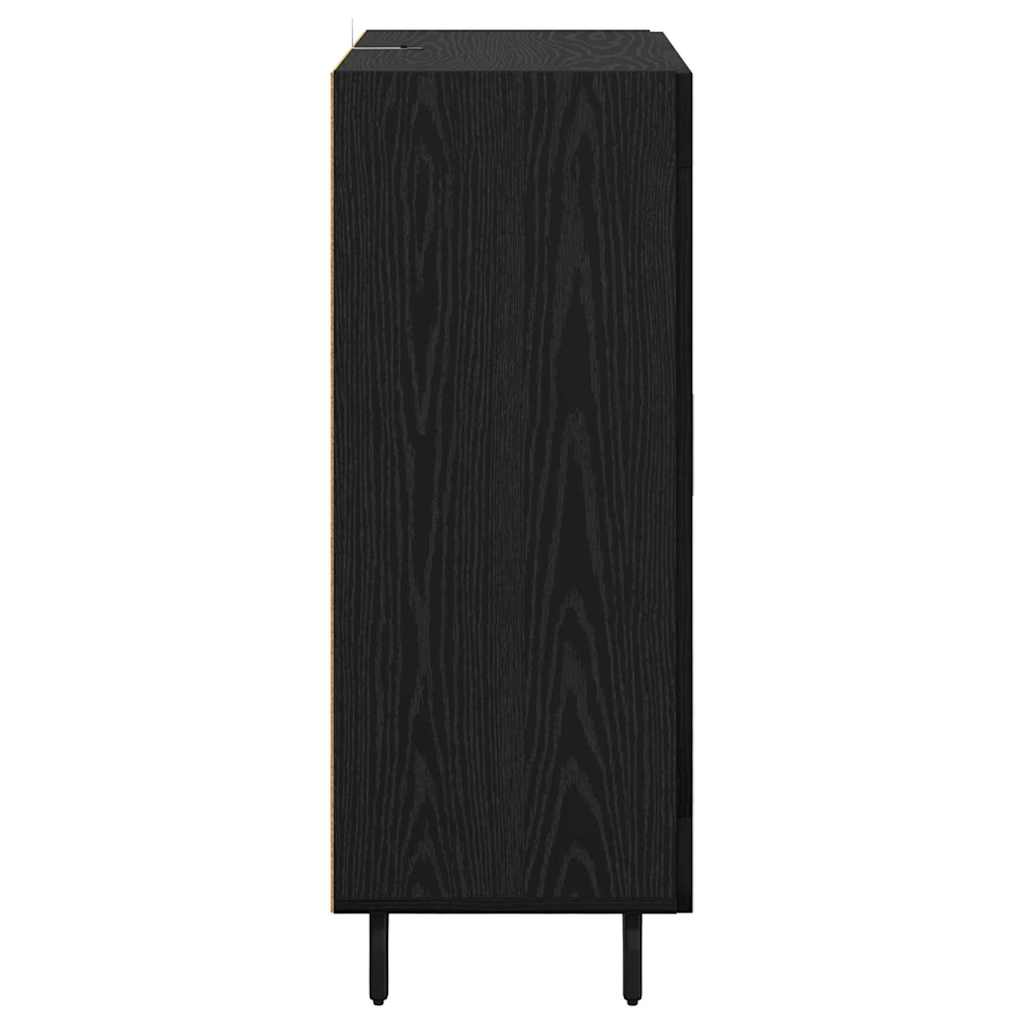 Sideboard Black Oak 69.5 x 34 x 90 cm Engineered Wood and Iron