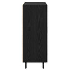 Sideboard Black Oak 69.5 x 34 x 90 cm Engineered Wood and Iron