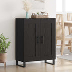 Sideboard Black Oak 69.5 x 34 x 90 cm Engineered Wood and Iron