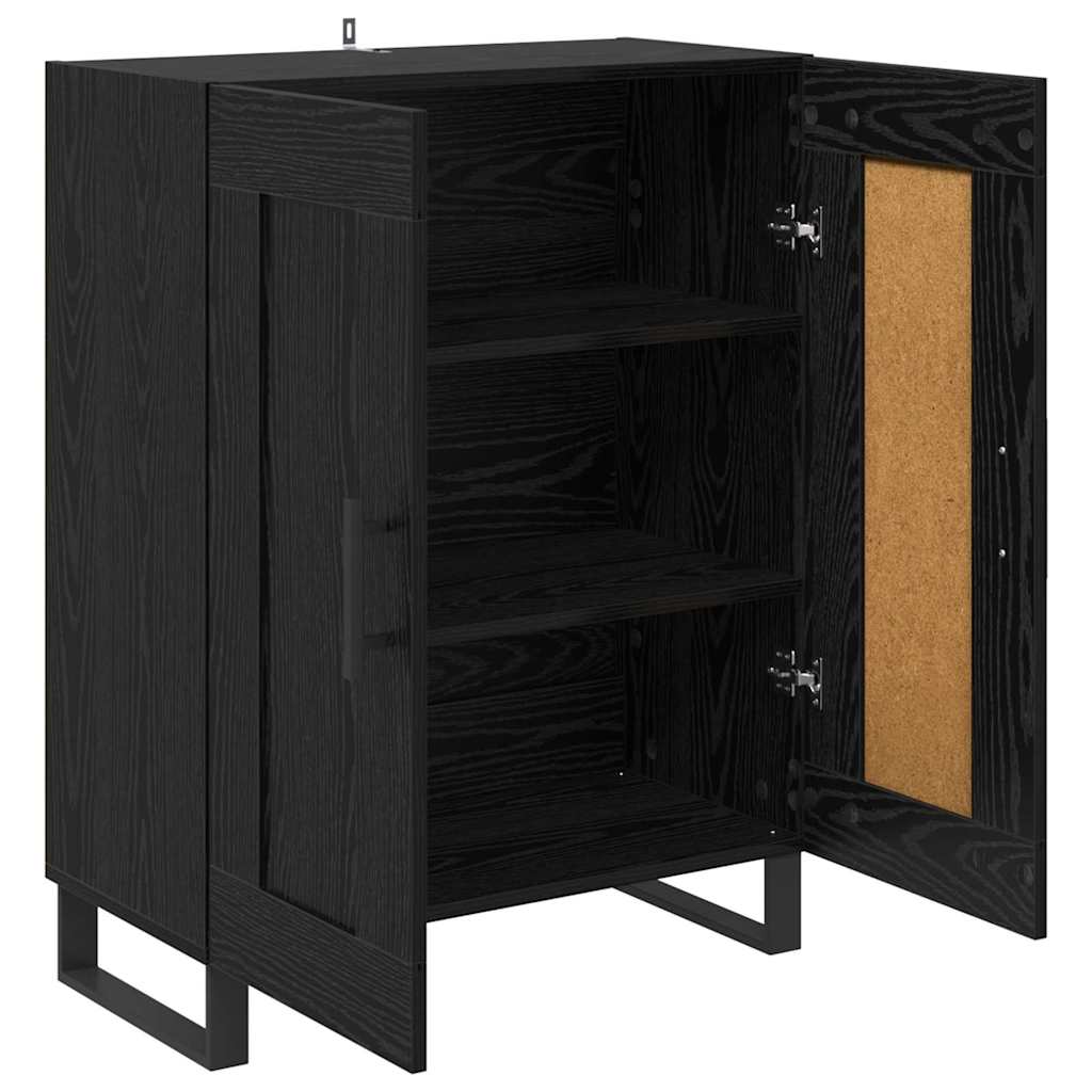 Sideboard Black Oak 69.5 x 34 x 90 cm Engineered Wood and Iron