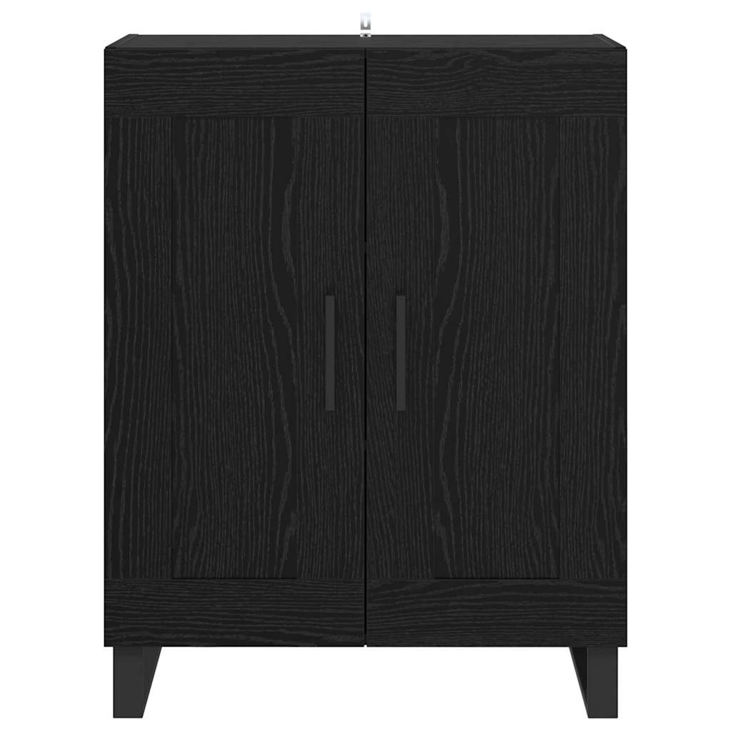Sideboard Black Oak 69.5 x 34 x 90 cm Engineered Wood and Iron