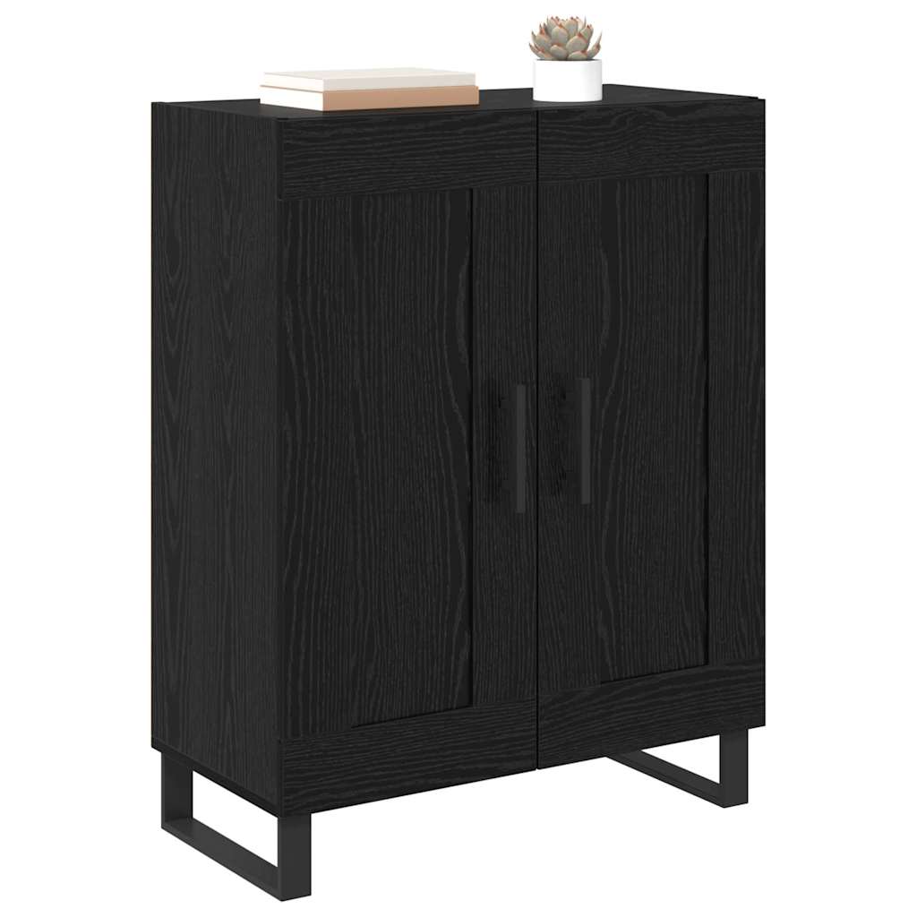 Sideboard Black Oak 69.5 x 34 x 90 cm Engineered Wood and Iron