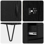 Sideboard Black oak 69.5 x 34 x 90 cm Engineered wood