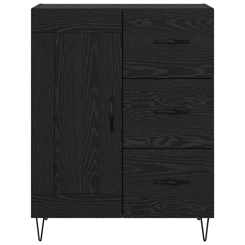 Sideboard Black oak 69.5 x 34 x 90 cm Engineered wood