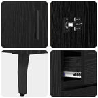 Sideboard Black Oak 69.5 x 34 x 90 cm Engineered Wood and Iron