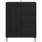 Sideboard Black Oak 69.5 x 34 x 90 cm Engineered Wood and Iron