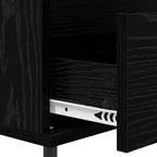 Sideboard with Drawer Black oak 35 x 40 x 70 cm Engineered wood