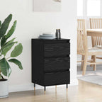 Sideboard with Drawer Black oak 35 x 40 x 70 cm Engineered wood