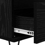 Sideboard Black Oak 40 x 35 x 70 cm Engineered Wood and Iron