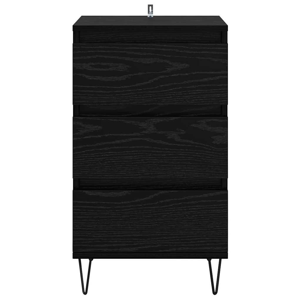 Sideboard Black Oak 40 x 35 x 70 cm Engineered Wood and Iron