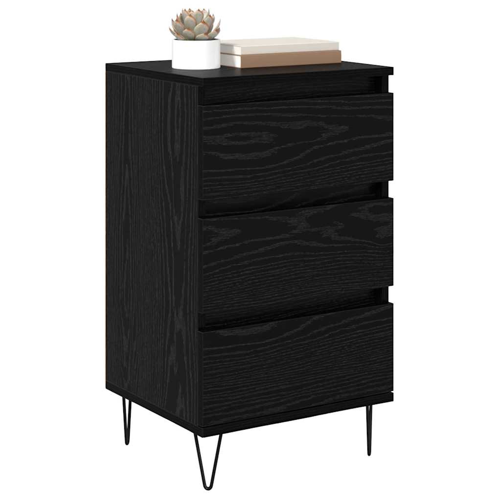 Sideboard Black Oak 40 x 35 x 70 cm Engineered Wood and Iron
