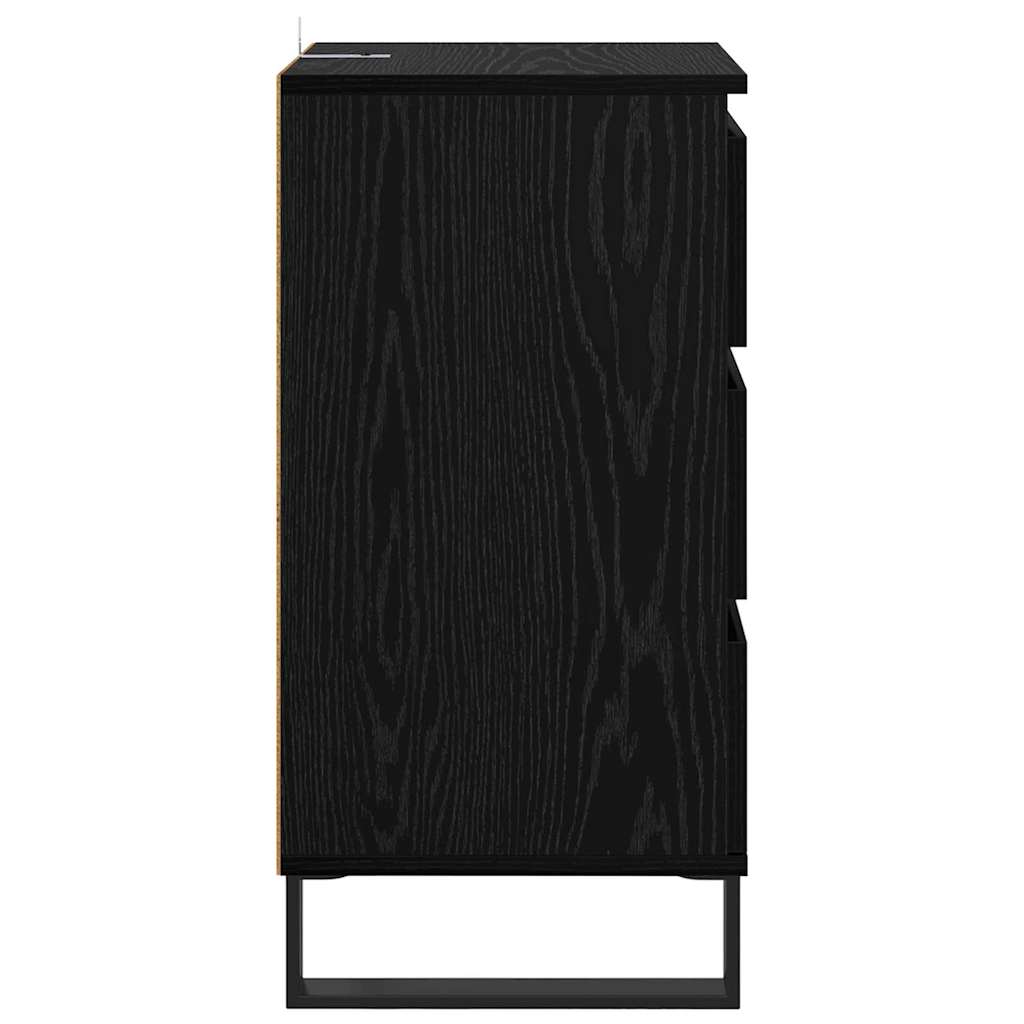 Sideboard with Drawer Black oak Engineered wood