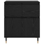 Sideboard Black Oak 60 x 35 x 70 cm Engineered Wood and Iron