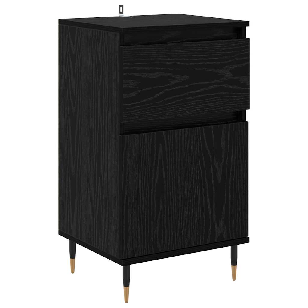 Sideboard Black Oak 40 x 35 x 70 cm Engineered Wood and Iron