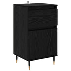 Sideboard Black Oak 40 x 35 x 70 cm Engineered Wood and Iron
