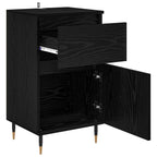 Sideboard Black Oak 40 x 35 x 70 cm Engineered Wood and Iron