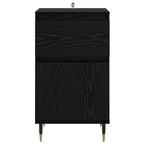 Sideboard Black Oak 40 x 35 x 70 cm Engineered Wood and Iron
