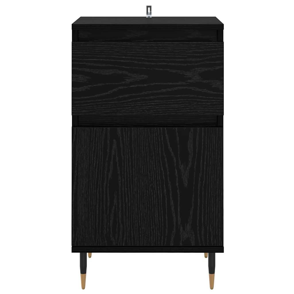 Sideboard Black Oak 40 x 35 x 70 cm Engineered Wood and Iron
