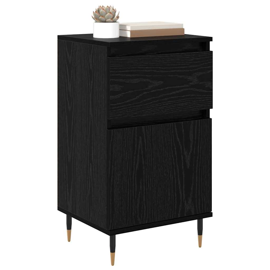Sideboard Black Oak 40 x 35 x 70 cm Engineered Wood and Iron