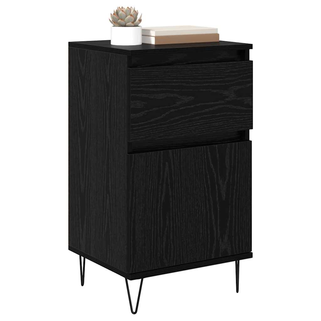 Sideboard with Drawer Black oak 35 x 40 x 70 cm Engineered wood