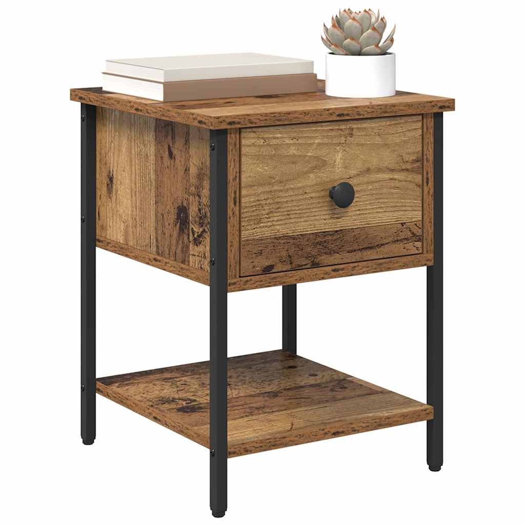 Bedside Table Old Wood 34 x 35.5 x 45 cm Engineered Wood