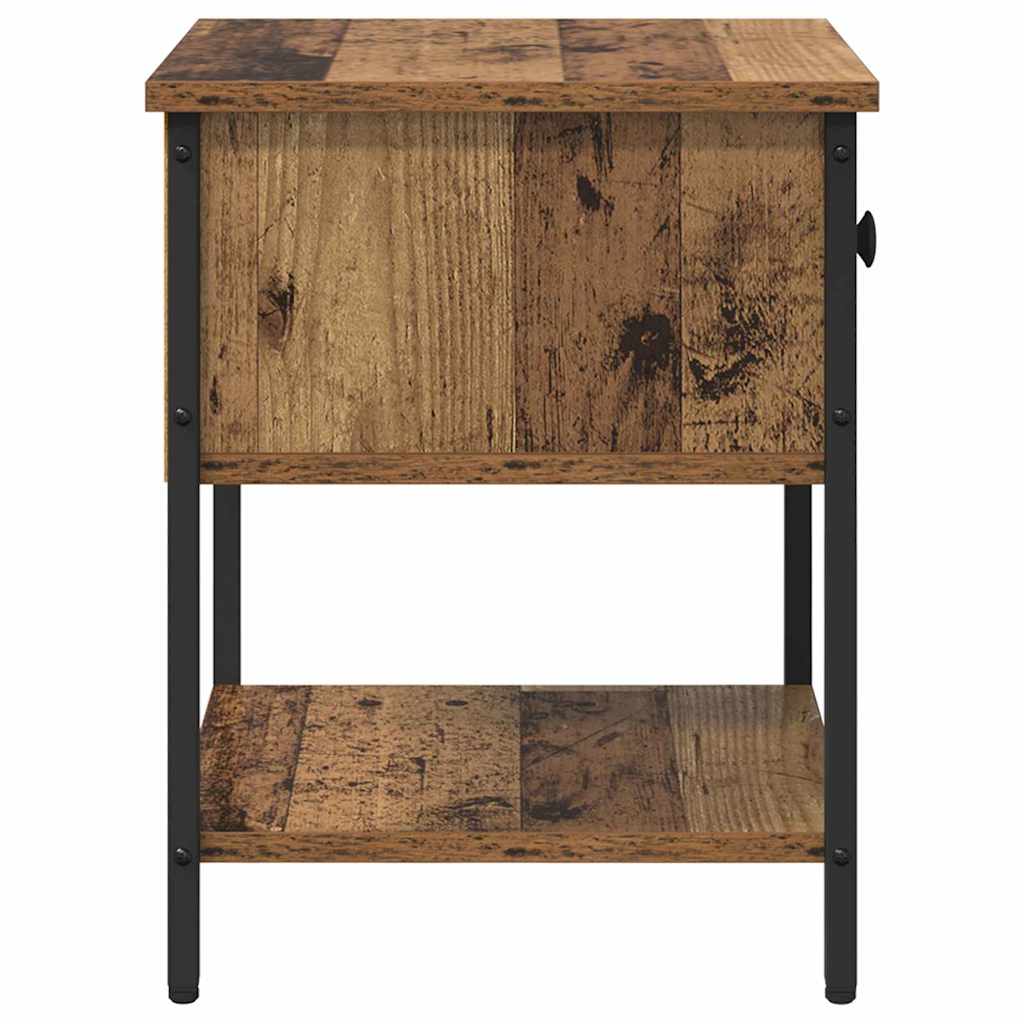 Bedside Table 2 pcs Old Wood 34 x 35.5 x 45 cm Engineered Wood