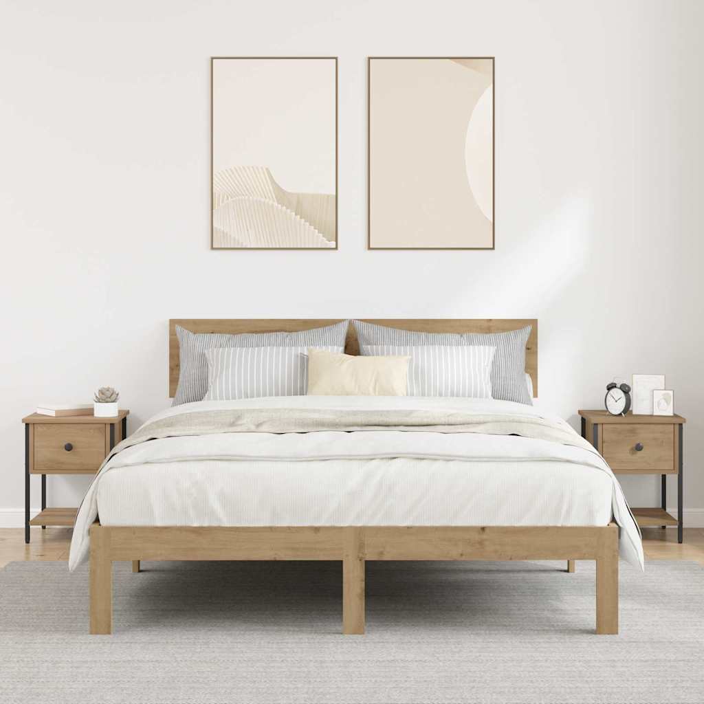 Bedside Table with Drawer 2 pcs Artisan Oak 34 x 35.5 x 45 cm