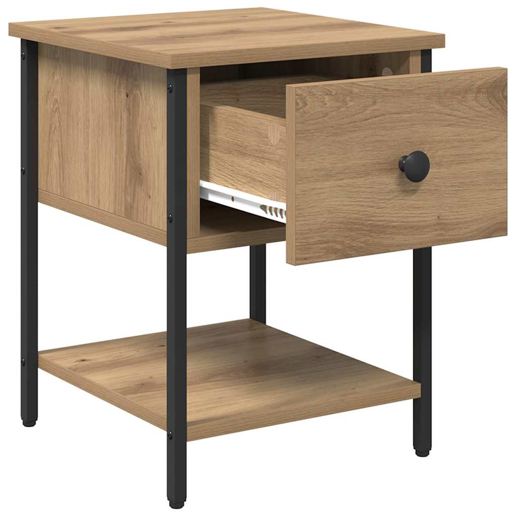 Bedside Table with Drawer 2 pcs Artisan Oak 34 x 35.5 x 45 cm