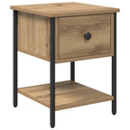 Bedside Table with Drawer 2 pcs Artisan Oak 34 x 35.5 x 45 cm