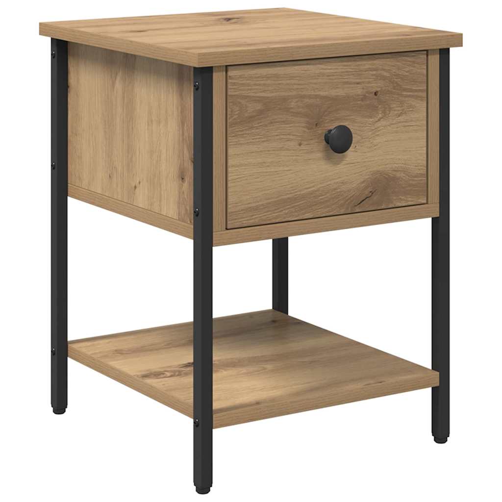 Bedside Table with Drawer 2 pcs Artisan Oak 34 x 35.5 x 45 cm
