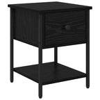 Bedside Table Black Oak 34 x 35.5 x 45 cm Engineered Wood