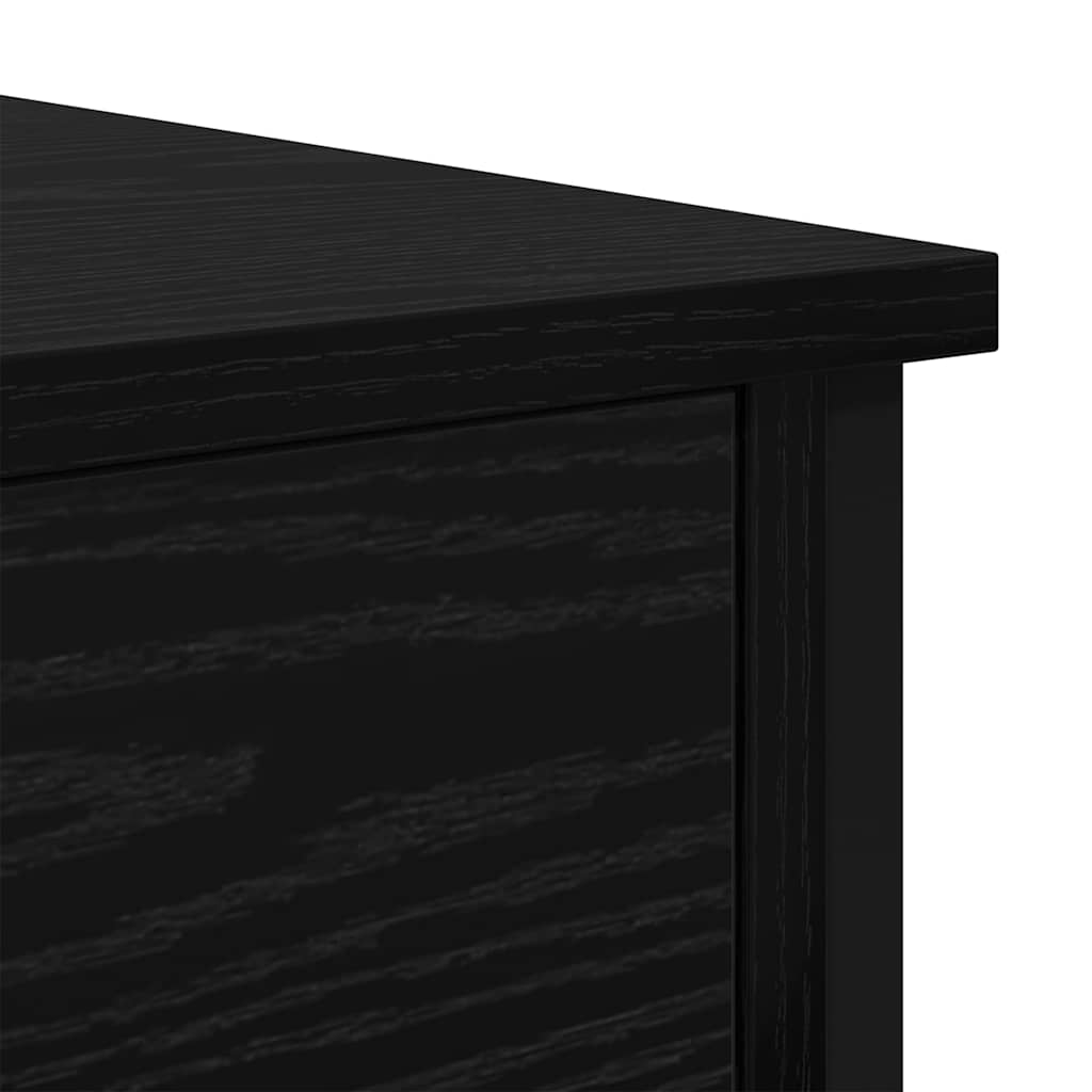Bedside Table 2 pcs Black Oak 34 x 35.5 x 45 cm Engineered Wood