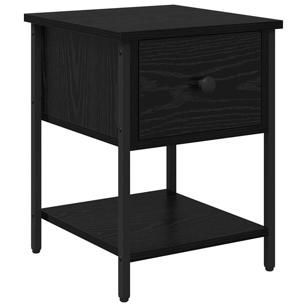 Bedside Table 2 pcs Black Oak 34 x 35.5 x 45 cm Engineered Wood