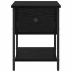 Bedside Table 2 pcs Black Oak 34 x 35.5 x 45 cm Engineered Wood