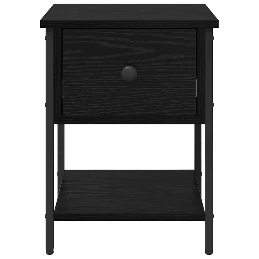 Bedside Table 2 pcs Black Oak 34 x 35.5 x 45 cm Engineered Wood