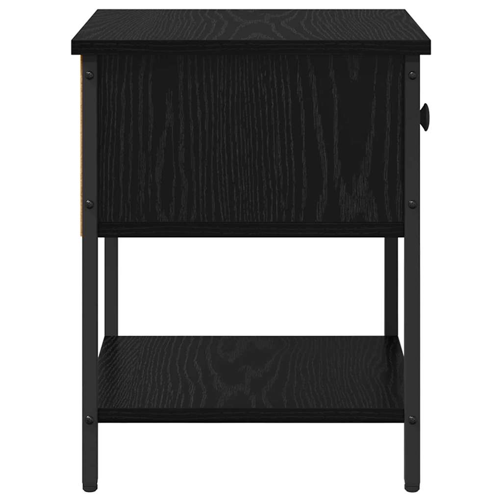Bedside Table 2 pcs Black Oak 34 x 35.5 x 45 cm Engineered Wood