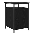 Bedside Cabinet Black Oak 40 x 42 x 60cm Engineered Wood