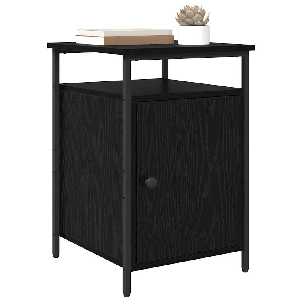 Bedside Cabinet Black Oak 40 x 42 x 60cm Engineered Wood