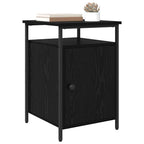 Bedside Cabinet Black Oak 40 x 42 x 60cm Engineered Wood