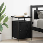 Bedside Cabinet 2 pcs Black Oak 40 x 42 x 60cm Engineered Wood