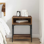 Bedside Table Old Wood 40 x 40 x 50 cm Engineered Wood