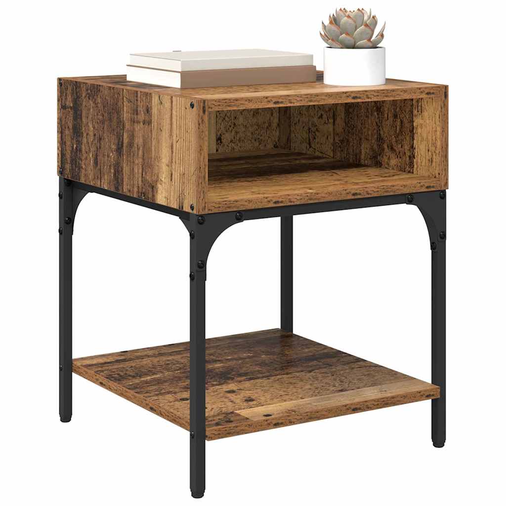 Bedside Table Old Wood 40 x 40 x 50 cm Engineered Wood