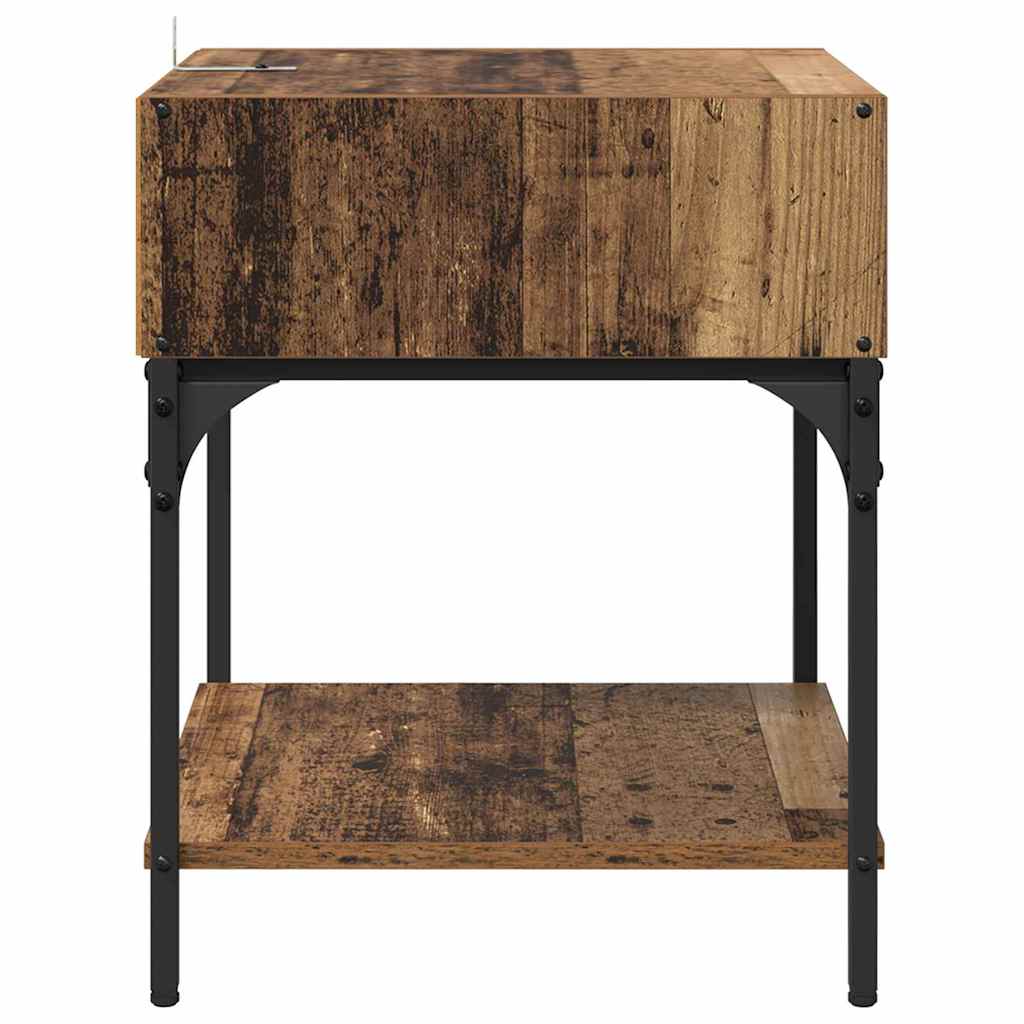Bedside Table Old Wood 40 x 40 x 50 cm Engineered Wood