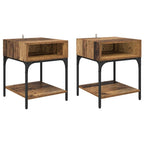 Bedside Table 2 pcs Old Wood 40 x 40 x 50 cm Engineered Wood