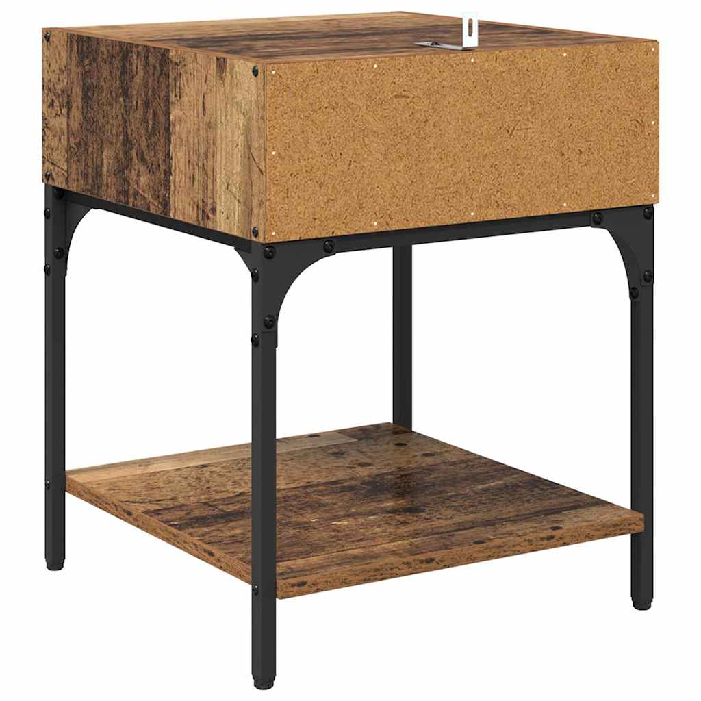 Bedside Table 2 pcs Old Wood 40 x 40 x 50 cm Engineered Wood